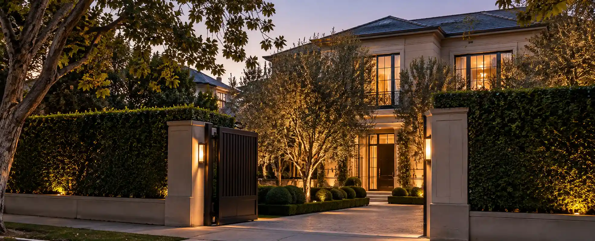 Private luxury home behind gated entry for off-market property sales in Melbourne