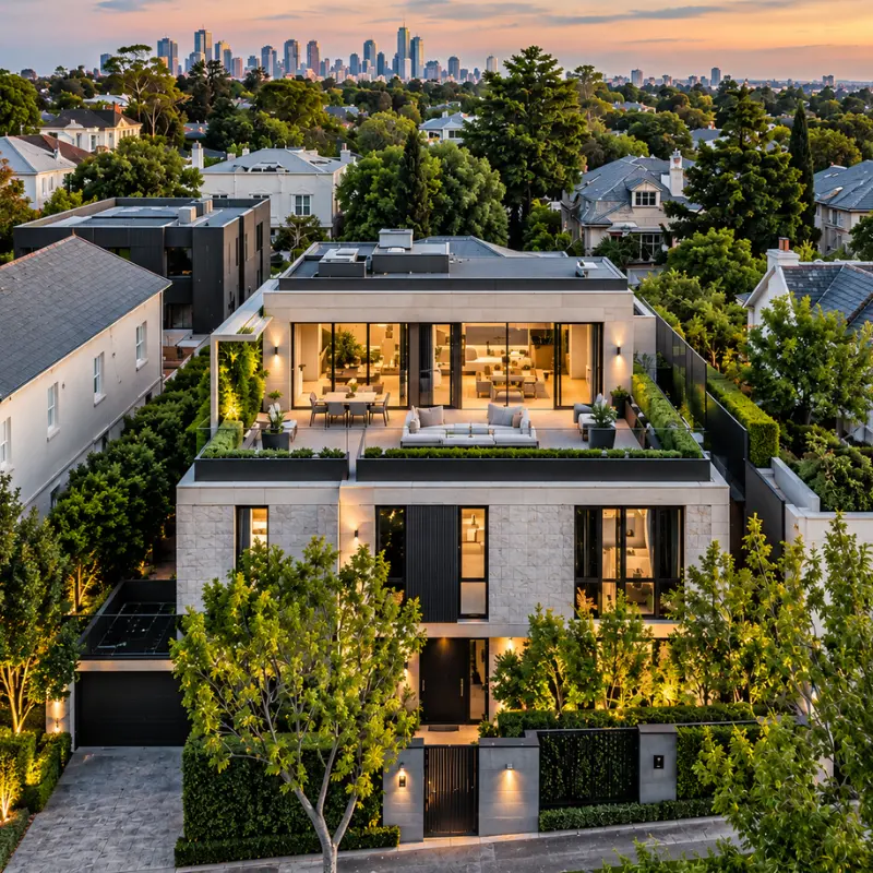 Contemporary luxury home representing the diverse Toorak property market