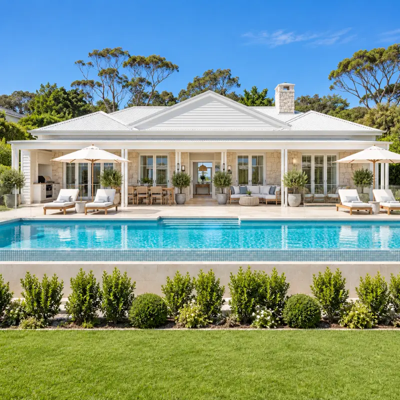 Luxury Mornington Peninsula home with swimming pool and landscaped garden, a coast and country property for Melbourne owners